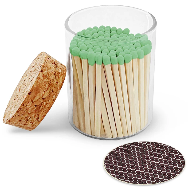 2" Matches in Cork Top Jar - Various Colors