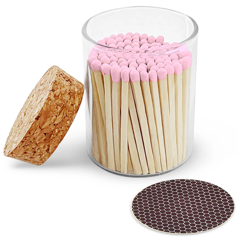 2" Matches in Cork Top Jar - Various Colors