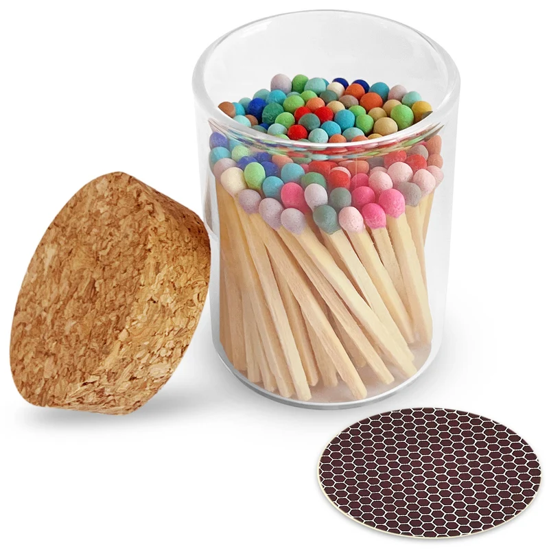 2" Matches in Cork Top Jar - Various Colors