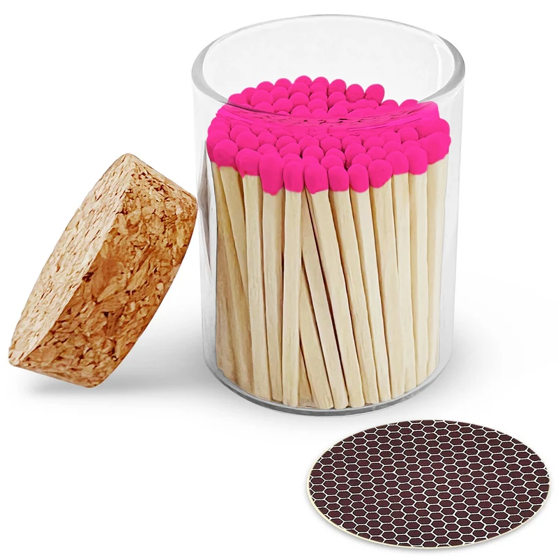 2" Matches in Cork Top Jar - Various Colors