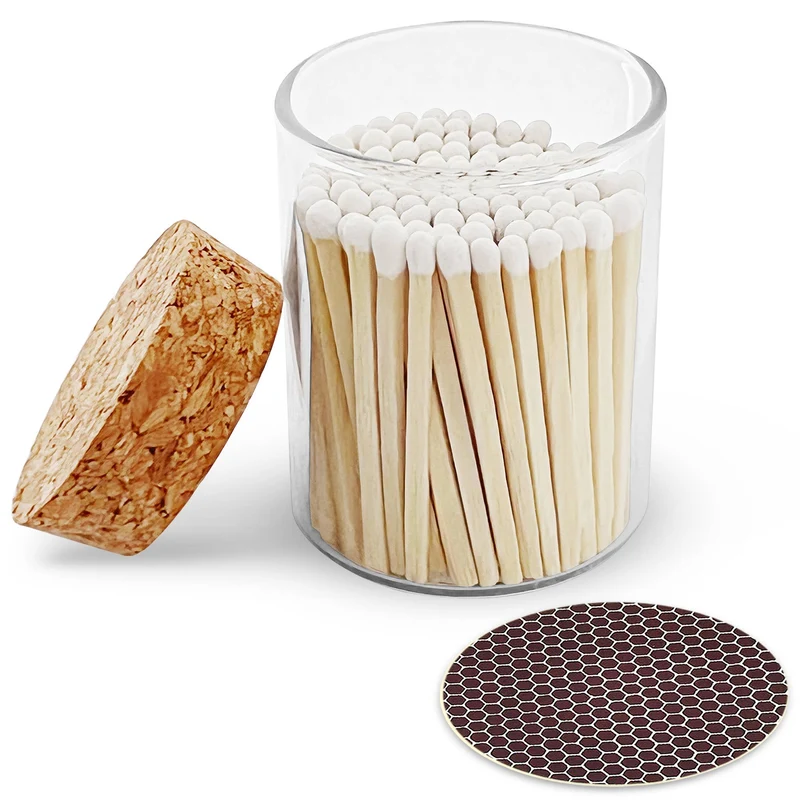2" Matches in Cork Top Jar - Various Colors