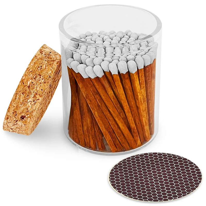 2" Matches in Cork Top Jar - Various Colors