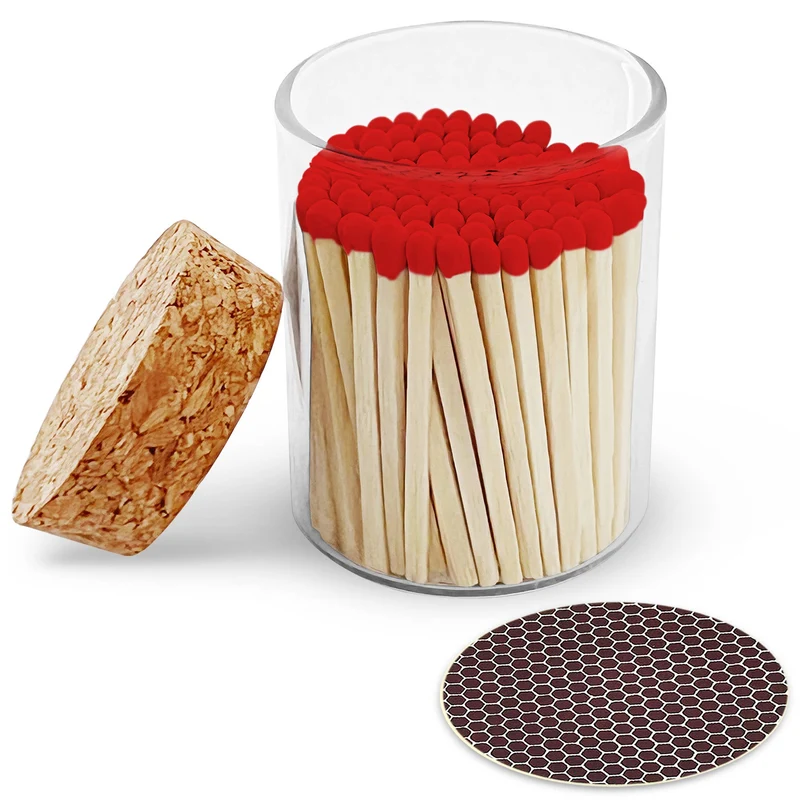 2" Matches in Cork Top Jar - Various Colors