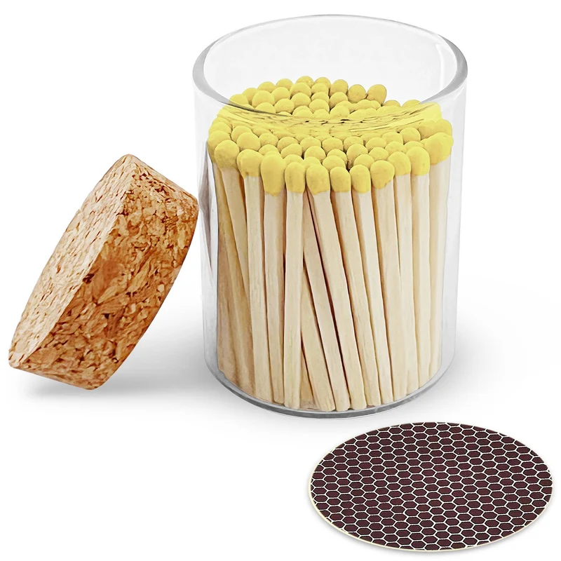 2" Matches in Cork Top Jar - Various Colors