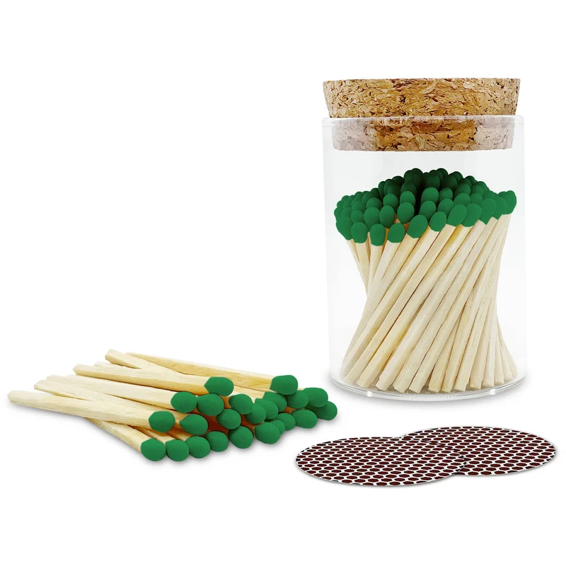 2" Matches in Cork Top Jar - Various Colors