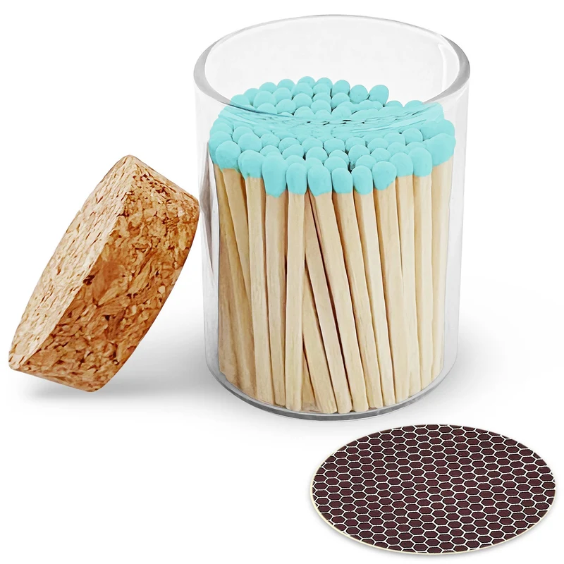 2" Matches in Cork Top Jar - Various Colors