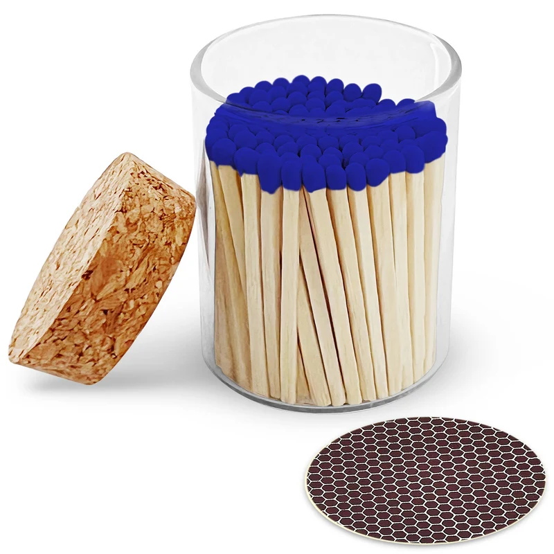 2" Matches in Cork Top Jar - Various Colors