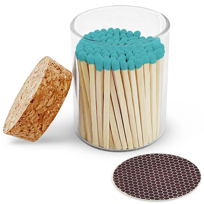 2" Matches in Cork Top Jar - Various Colors