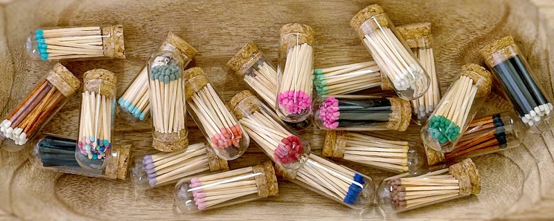 2" Matches in Mini Cloche - Various Colors