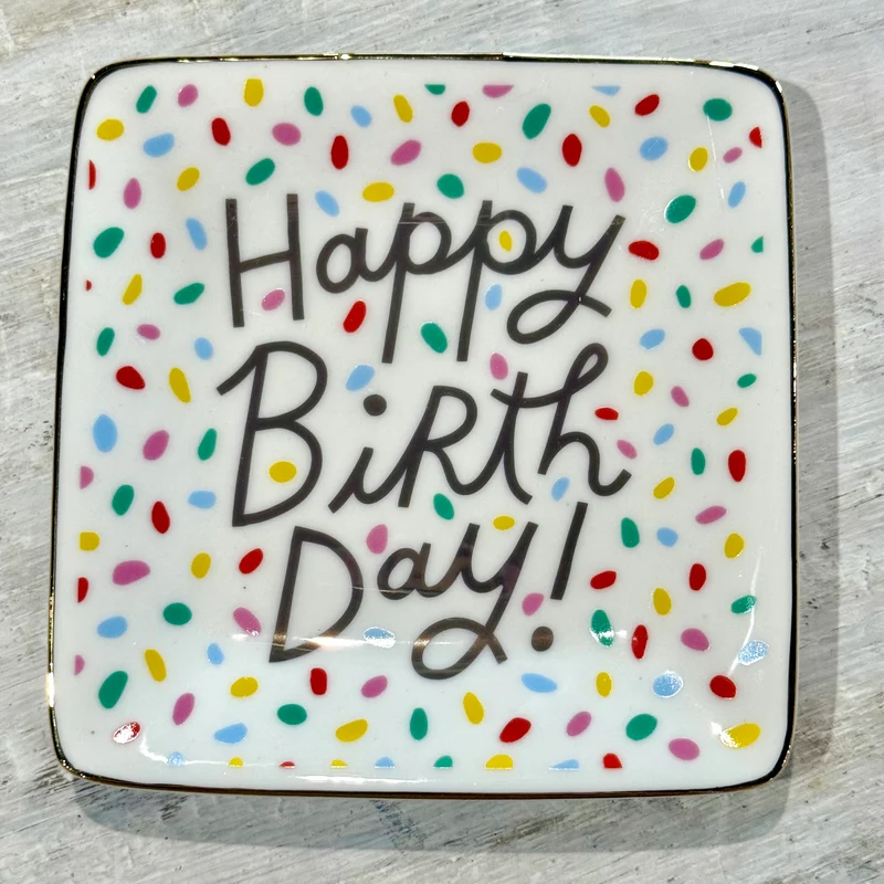 Ceramic Trinket Tray ~ Happy Birthday