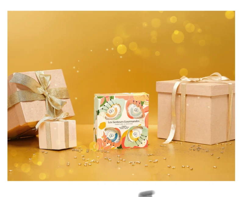 Coffret 4 Savons Parfumés – Vanille, Monoï, Néroli & Agrumes – 97% Naturel – 4x70g – LES SENTEURS GOURMANDES