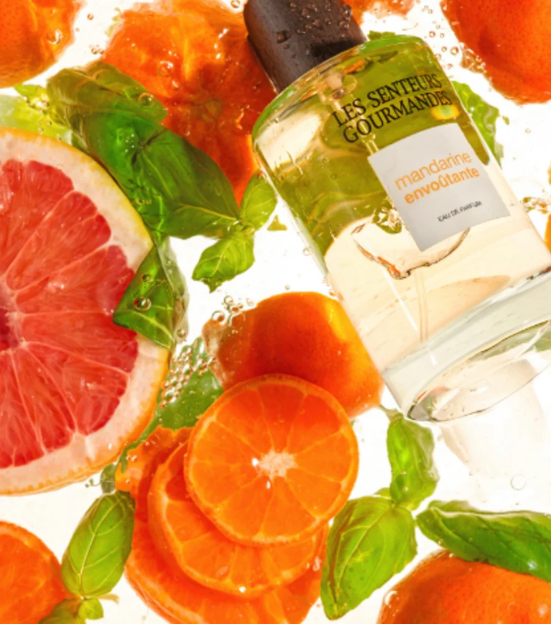 Eau de Parfum MANDARINE ENVOÛTANTE – Mandarine, Basilic & Bois Sec – 90% Naturel – 15ml – LES SENTEURS GOURMANDES