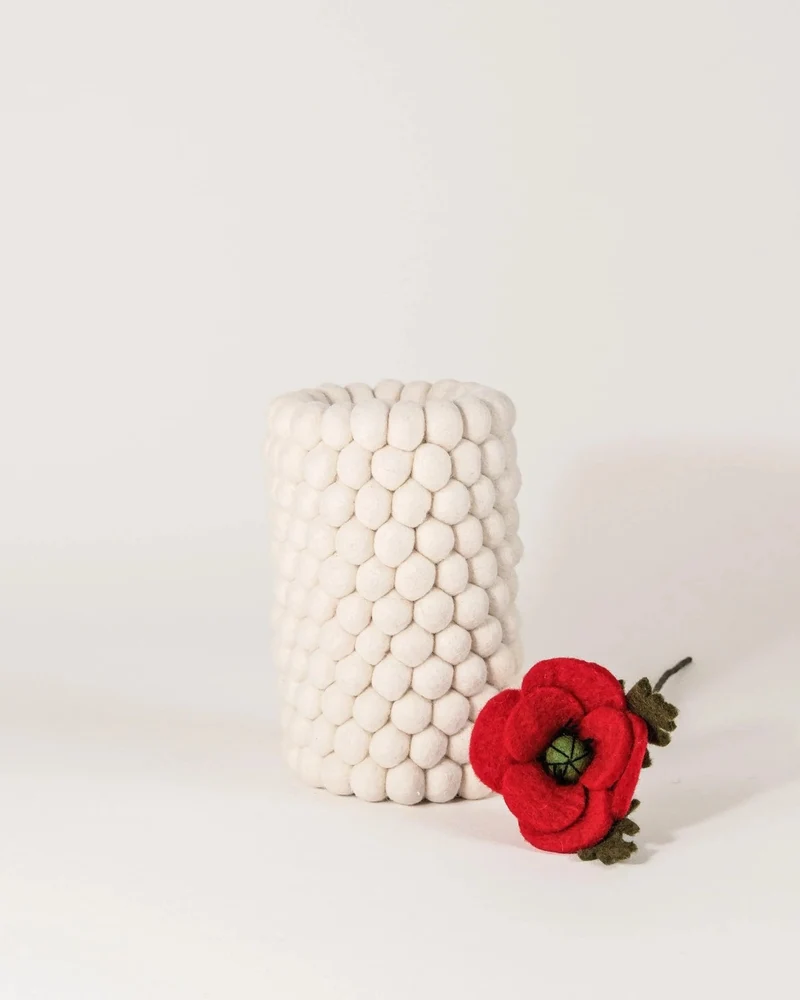Vase laine blanc