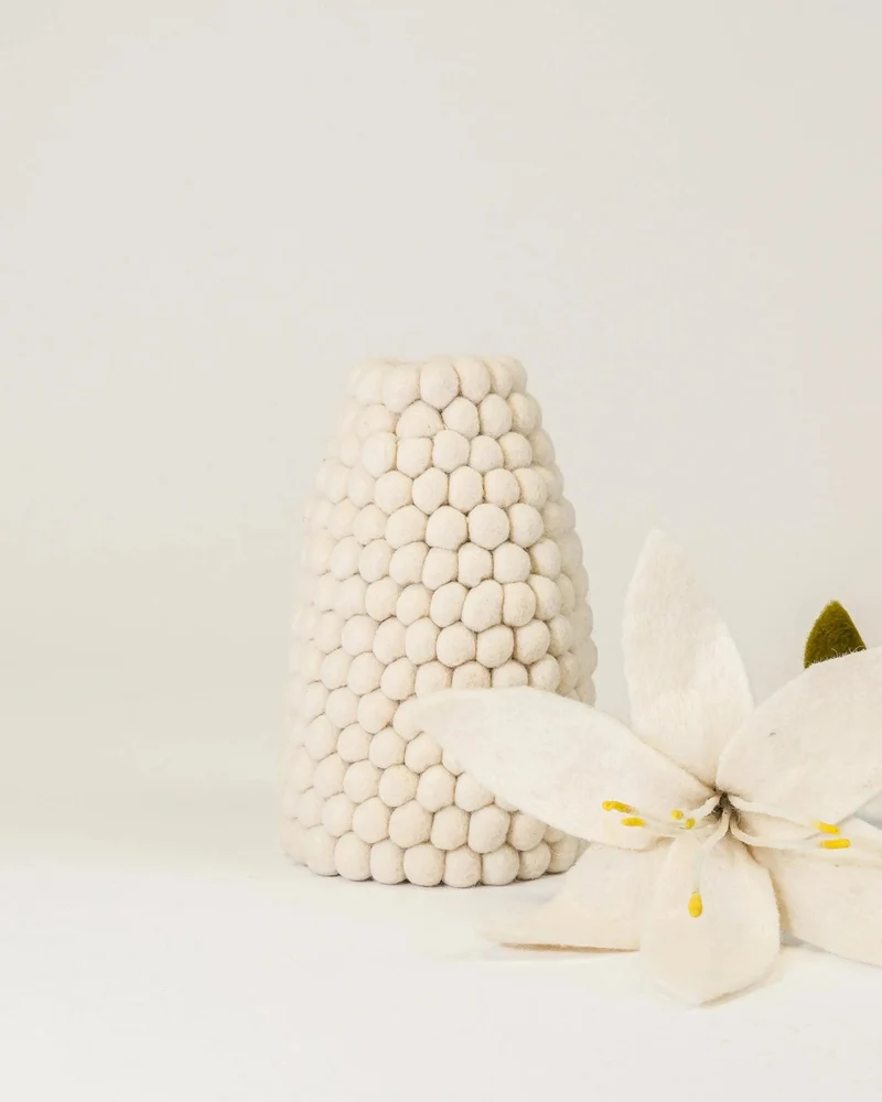 Vase laine blanc