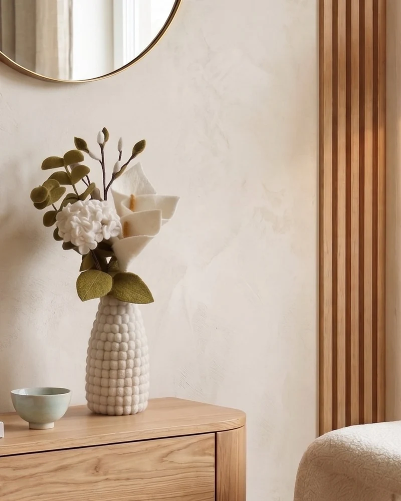 Vase laine blanc