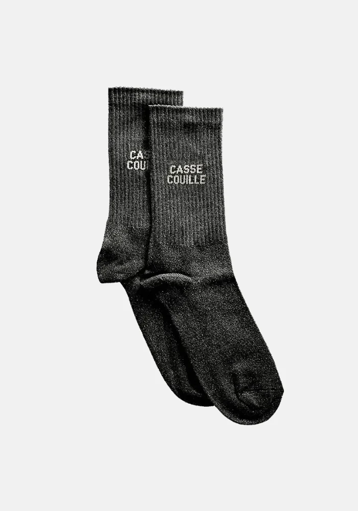 Chaussettes Casse Couille Pailletées Noir