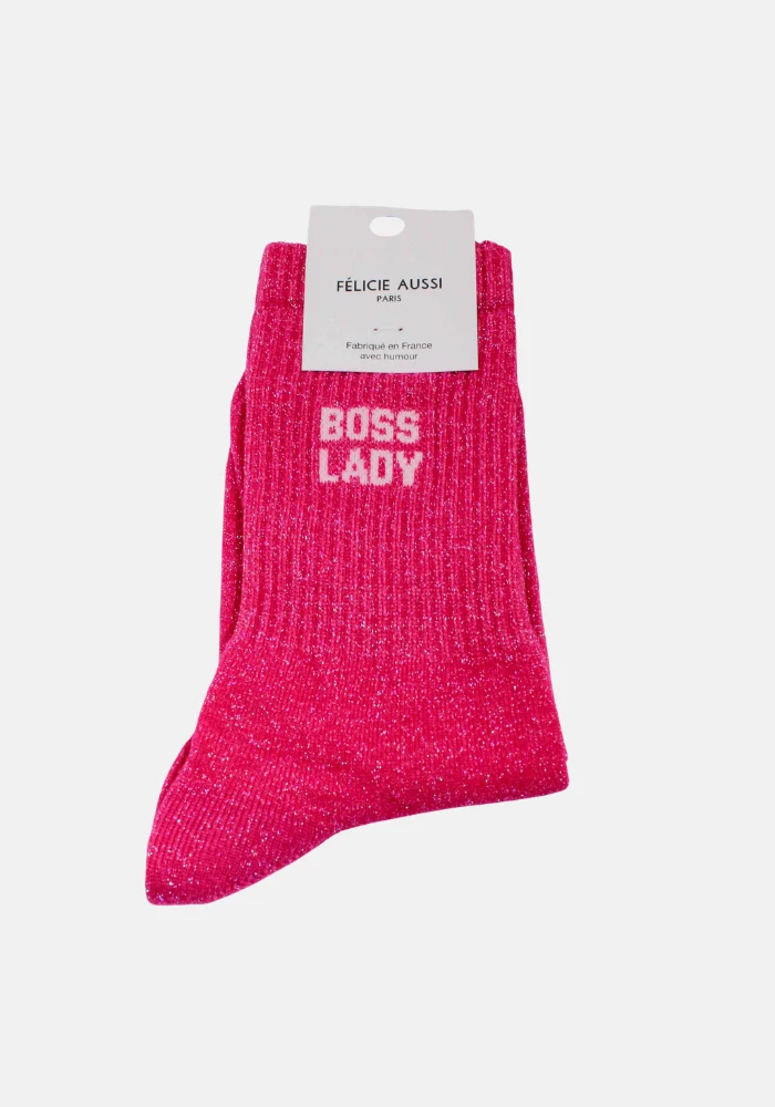 Chaussettes Boss Lady Pailletées Fuchsia