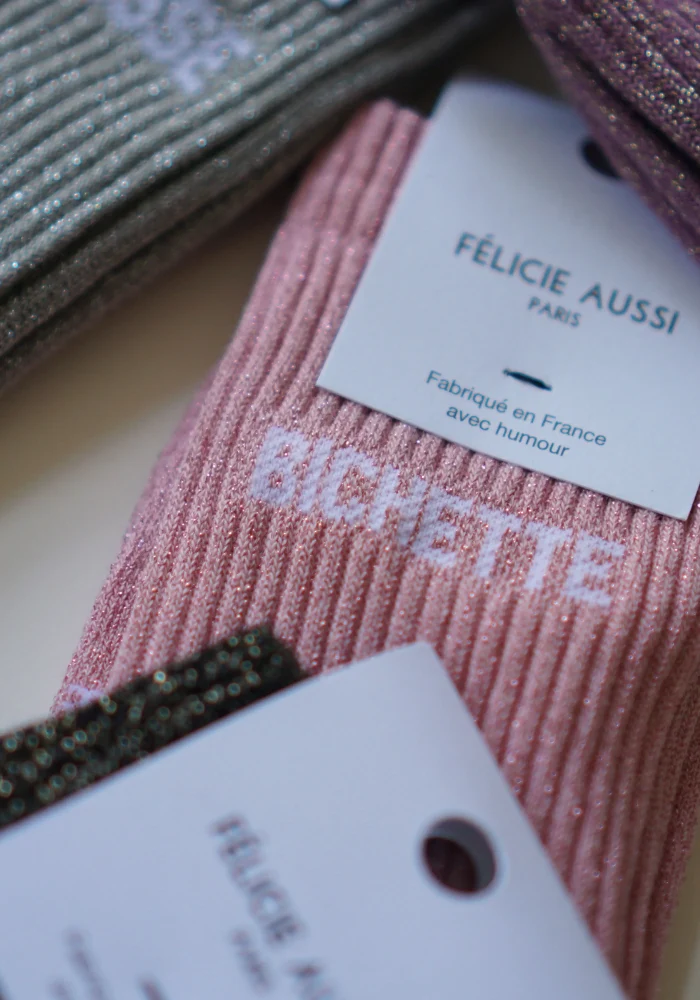 Chaussettes Bichette Pailletées Rose