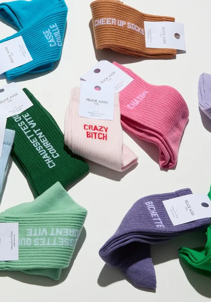 Chaussettes Bichette Violet Chiné