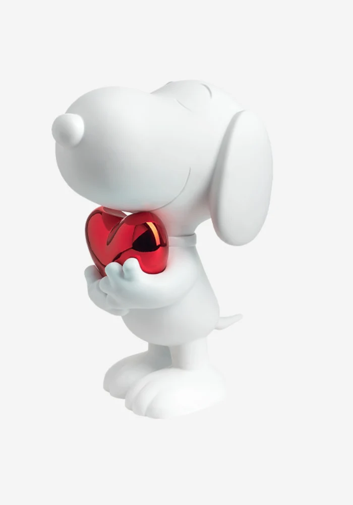 Snoopy Coeur Blanc Mat & Coeur Rouge Chromé