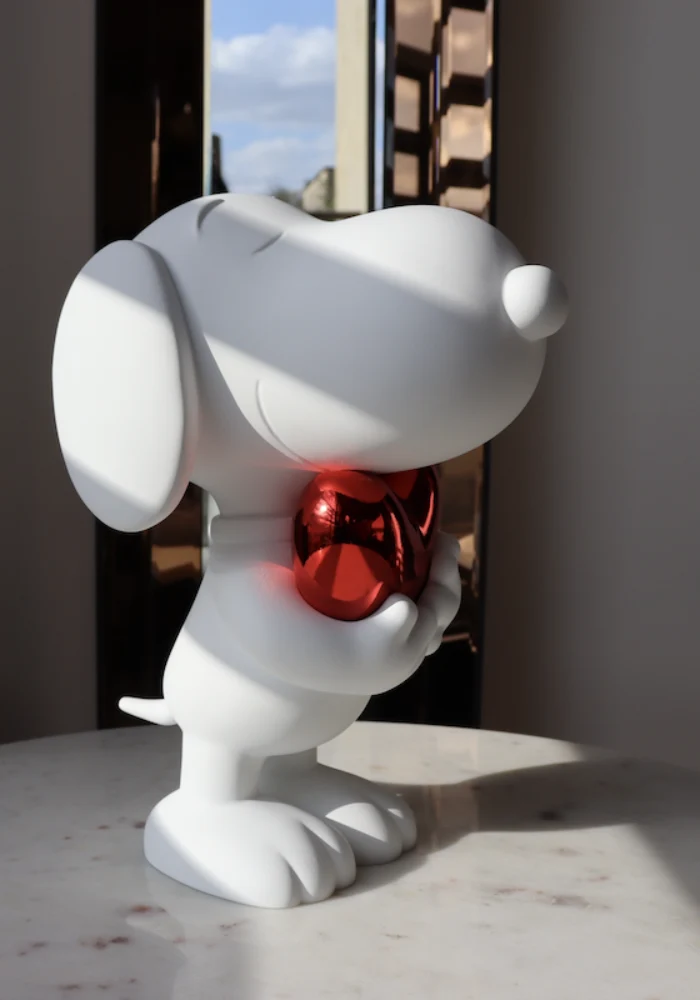Snoopy Coeur Blanc Mat & Coeur Rouge Chromé