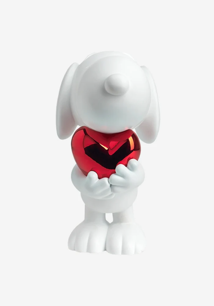 Snoopy Coeur Blanc Mat & Coeur Rouge Chromé