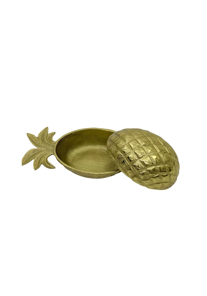 Boîte En Forme D'ananas Doré