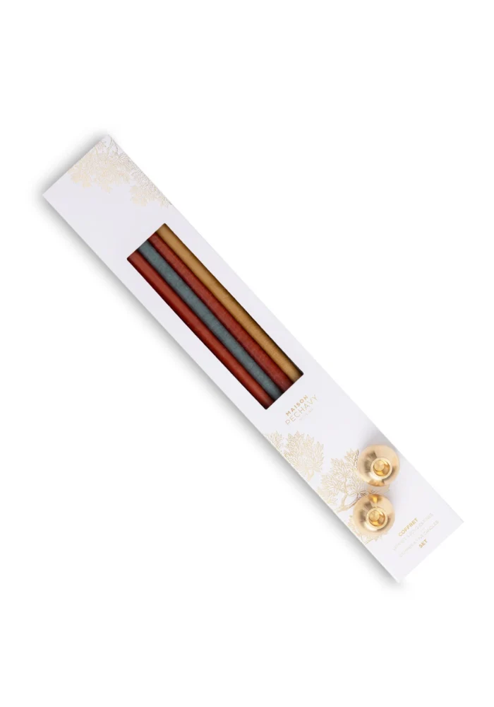 Coffret Terracotta Cierges Et Bougeoirs Gemmes