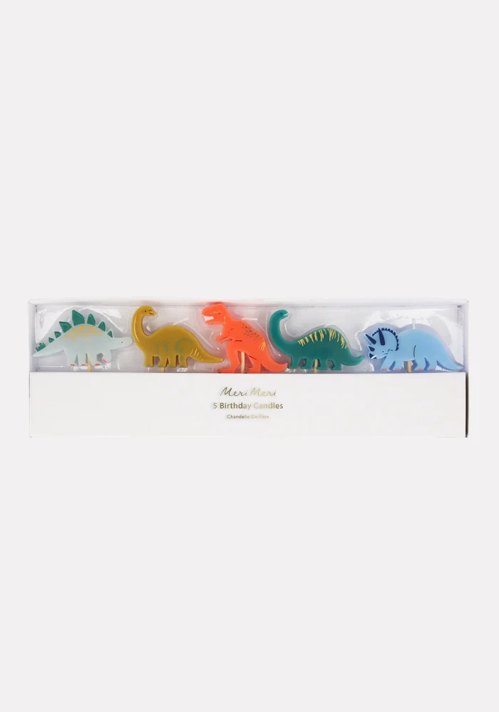 Lot De 5 Bougies Dinosaures