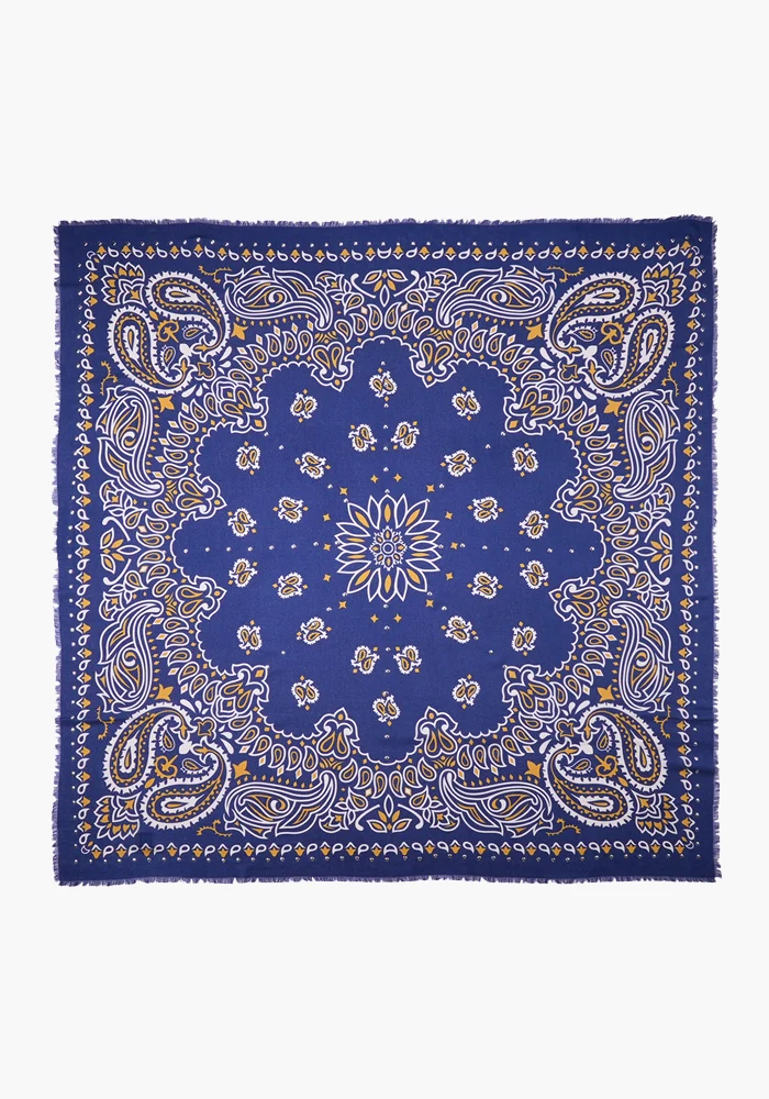 Foulard Paisley Bleu Big