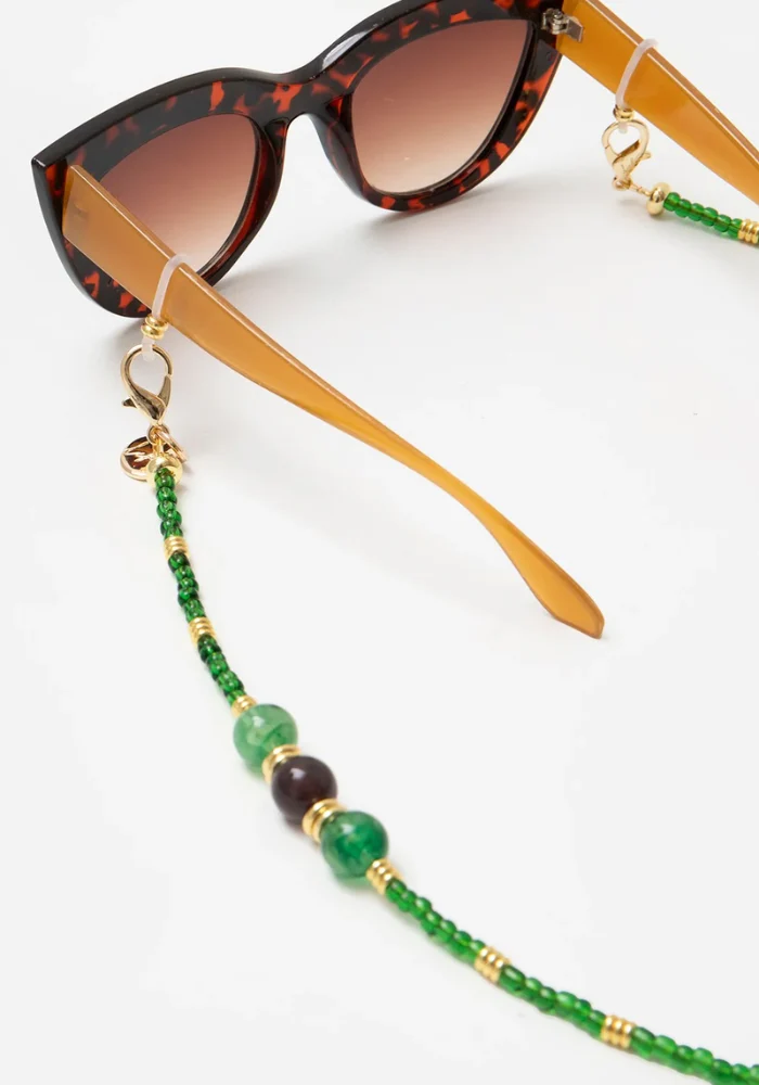 Chaîne De Lunettes Iris Perles Vertes