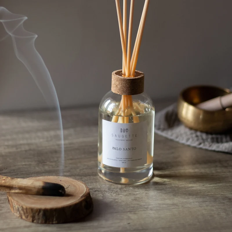 Palo Santo - Diffuseur de parfum d’ambiance et ses 8 roseaux en fibre naturelle