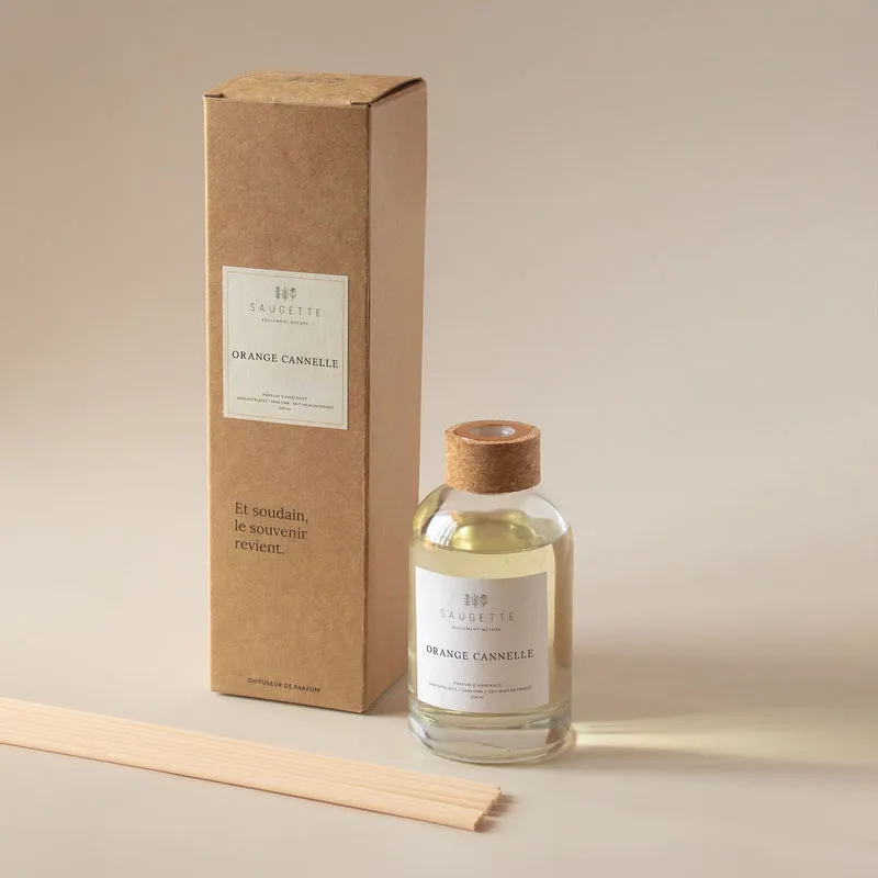 Orange cannelle - Diffuseur de parfum d’ambiance et ses 8 roseaux en fibre naturelle