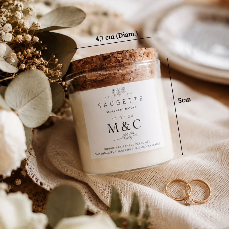 Bougies personnalisées mariage - Cadeau invité