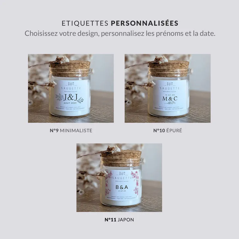 Bougies personnalisées mariage - Cadeau invité