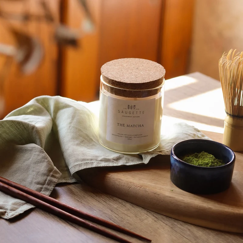 Thé Matcha - Bougie artisanale parfumée à la cire de soja naturelle