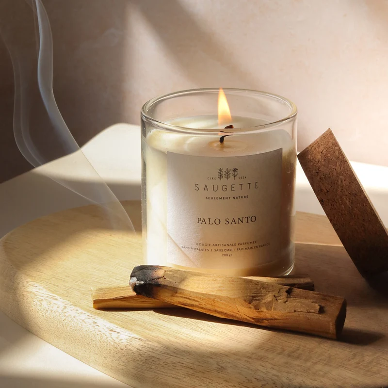 Palo Santo - Bougie artisanale parfumée à la cire de soja naturelle