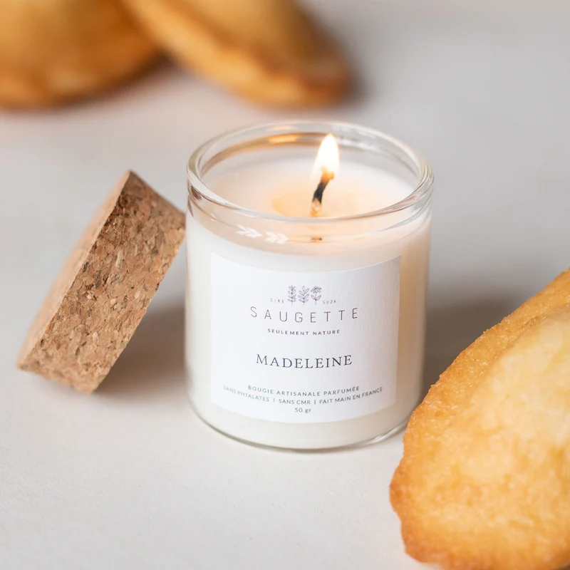 Coffret Maman Chérie - 3 Bougies artisanales parfumées à la cire de soja naturelle - Madeleine, Fleur d'oranger, La rosée - Cadeau de fête des mères