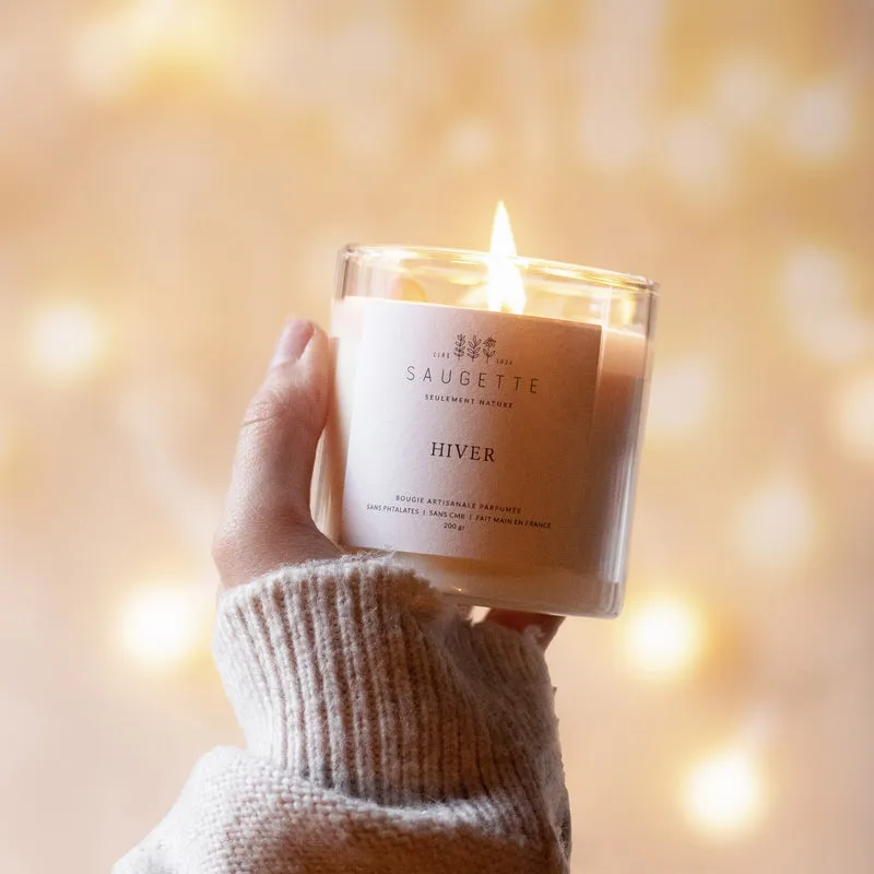 Hiver - Bougie artisanale parfumée à la cire de soja naturelle