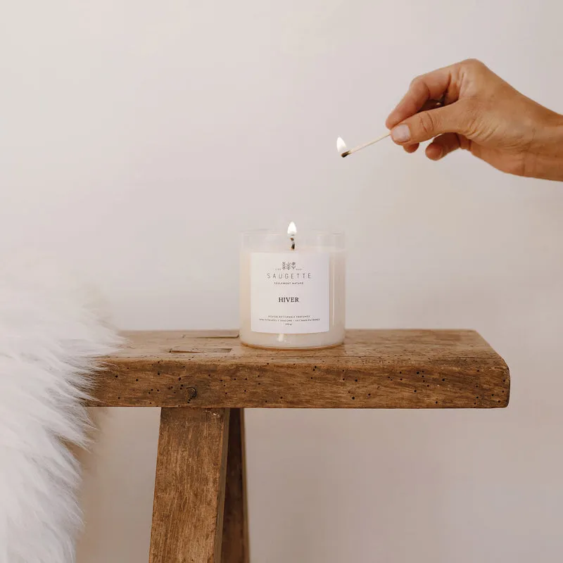 Hiver - Bougie artisanale parfumée à la cire de soja naturelle