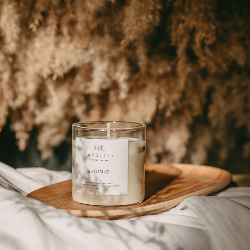 Automne - Bougie artisanale parfumée à la cire de soja naturelle