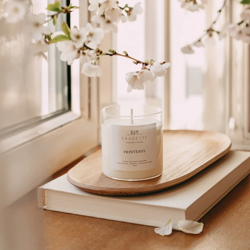 Printemps - Bougie artisanale parfumée à la cire de soja naturelle