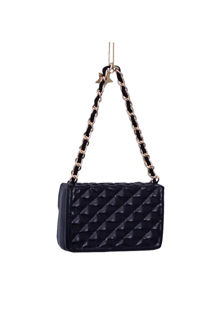 Decoration A Suspendre Sac Matelasse Noir H7cm
