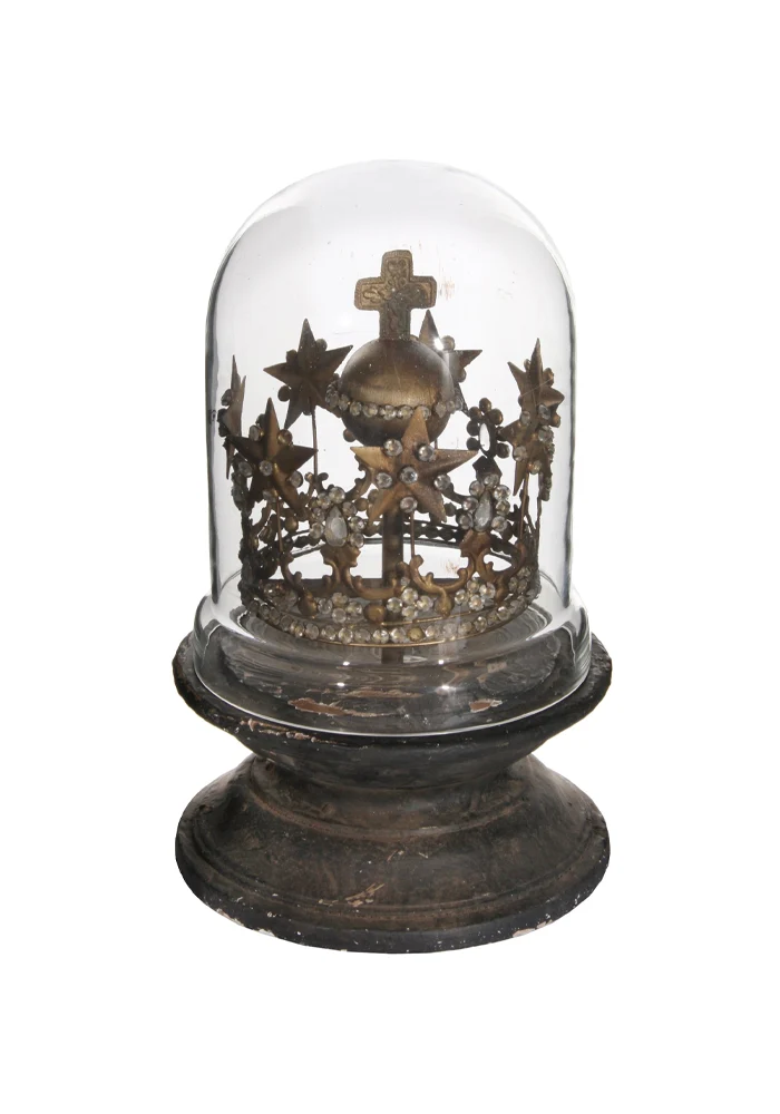 Cloche Sur Socle Couronne Dorée