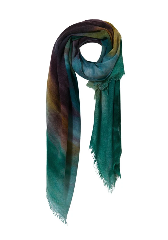 Écharpe Cachemire Rainbow Green