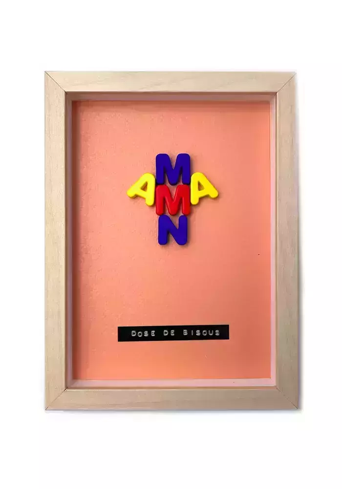 Tableau Maman Dose De Bisous Corail