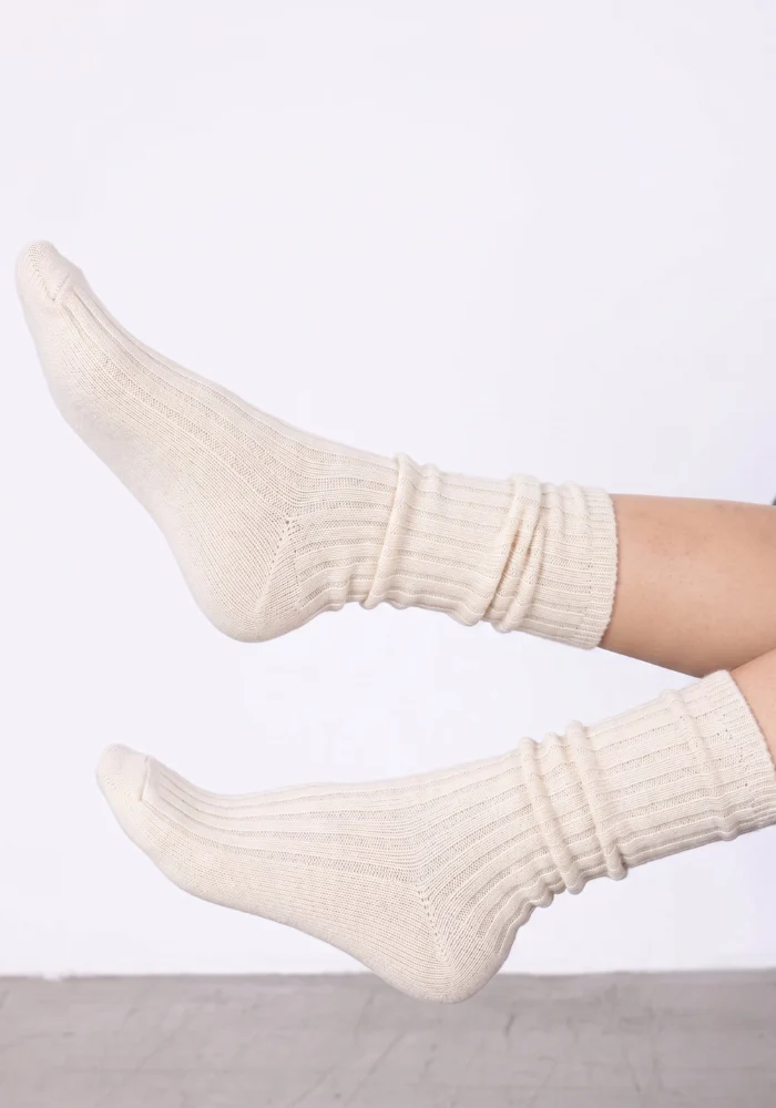 Chaussettes Cachemire Irene Ecru