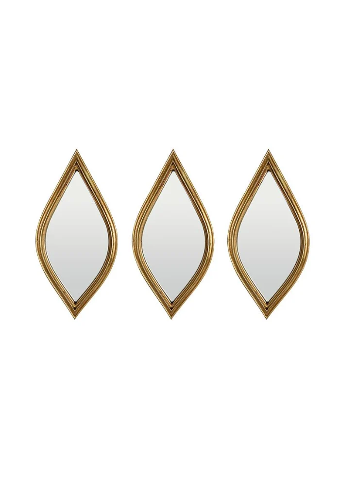 Set De 3 Miroirs Losanges Doré